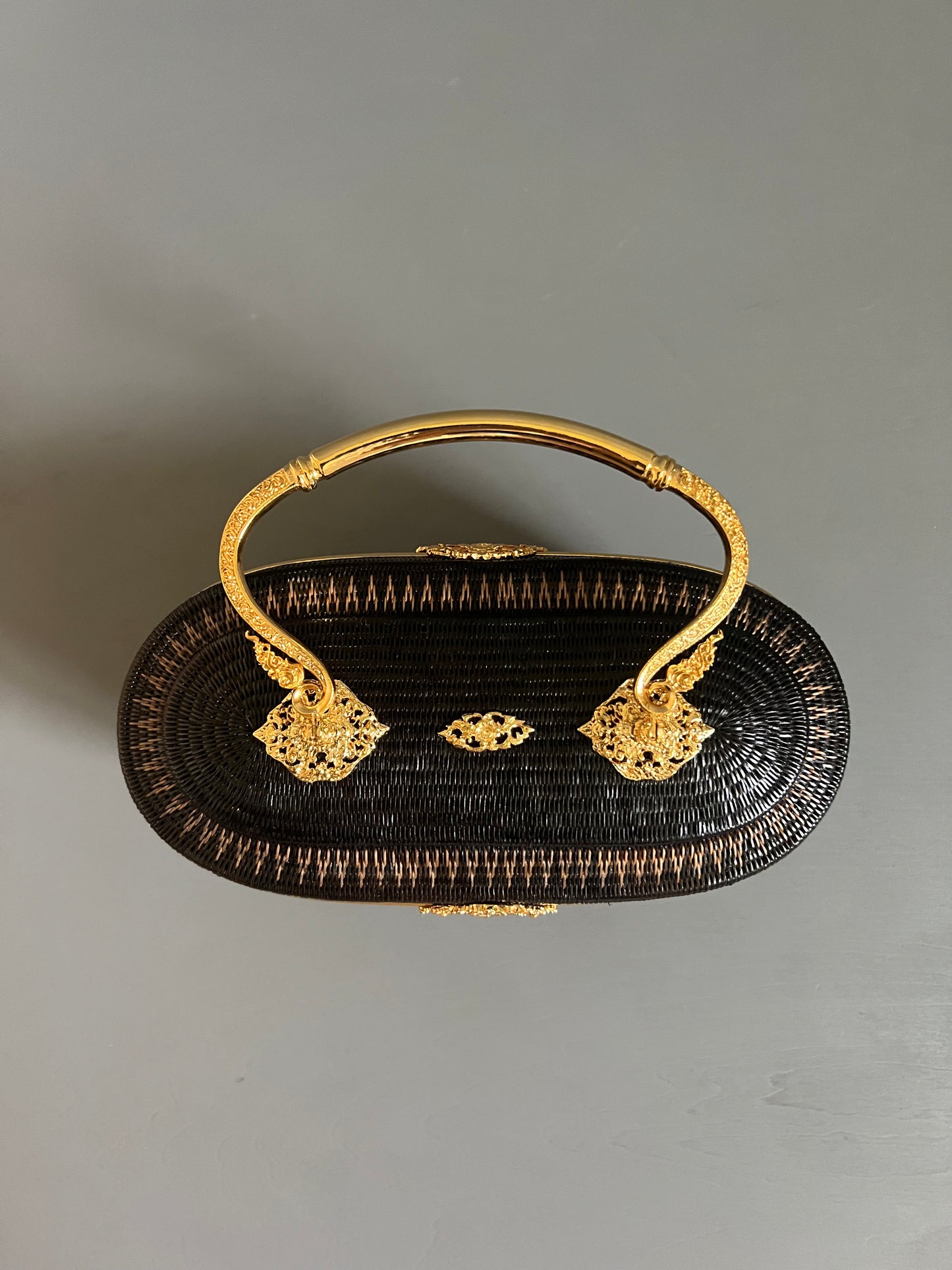 Soeru ヤーンリパオバッグ ハードタイプ 黒色 タイ伝統工芸