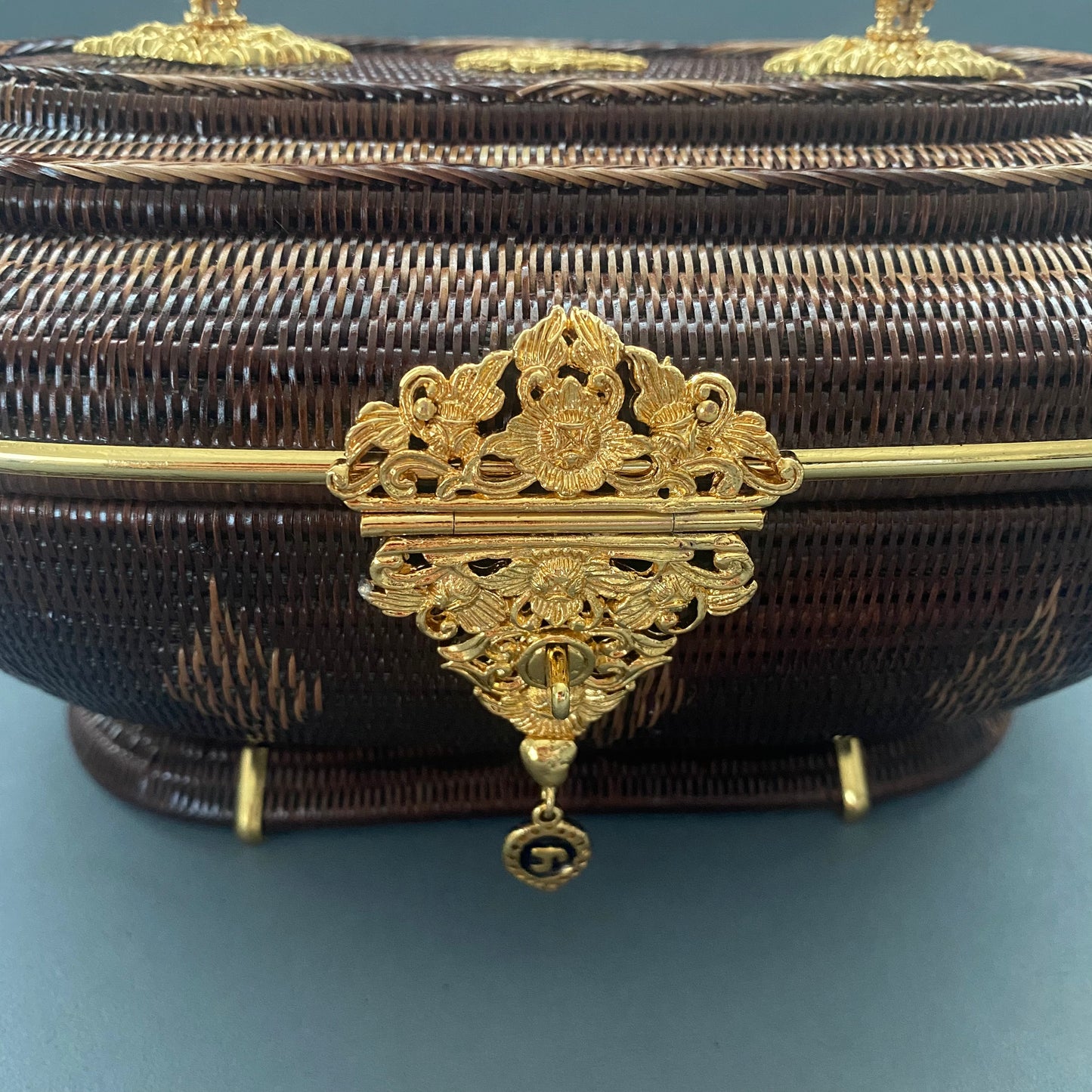 Lua Brown Gold Round Bag GR2318