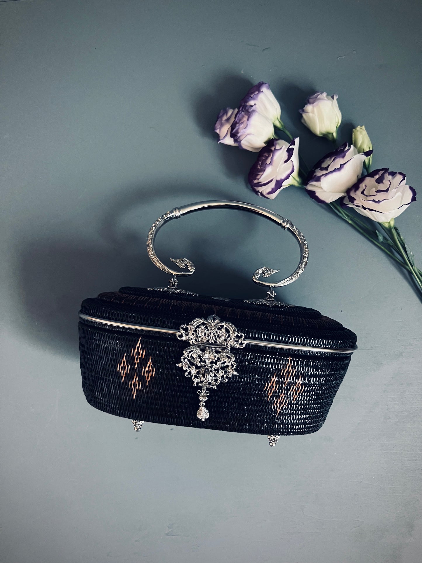 Soeru ヤーンリパオバッグ ハードタイプ 黒色 タイ伝統工芸