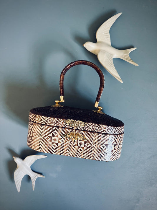 Soeru ヤーンリパオバッグCR2401|ソフトタイプ(ブラウン・ホワイト/タイ伝統工芸)