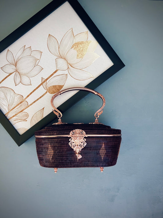 Soeru ヤーンリパオバッグPR2502|ハードタイプ(ブラウン/タイ伝統工芸)