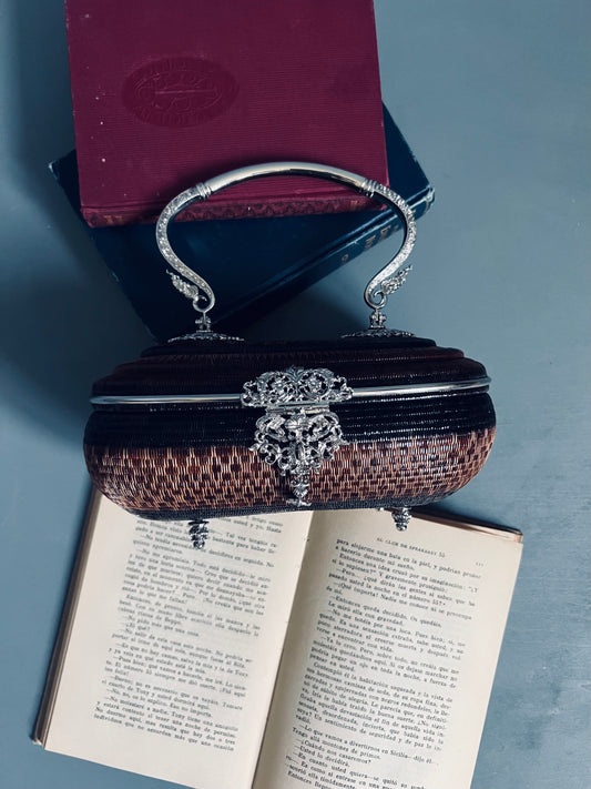 「Soeru ヤーンリパオバッグ ハードタイプ 黒色と茶色 タイ伝統工芸