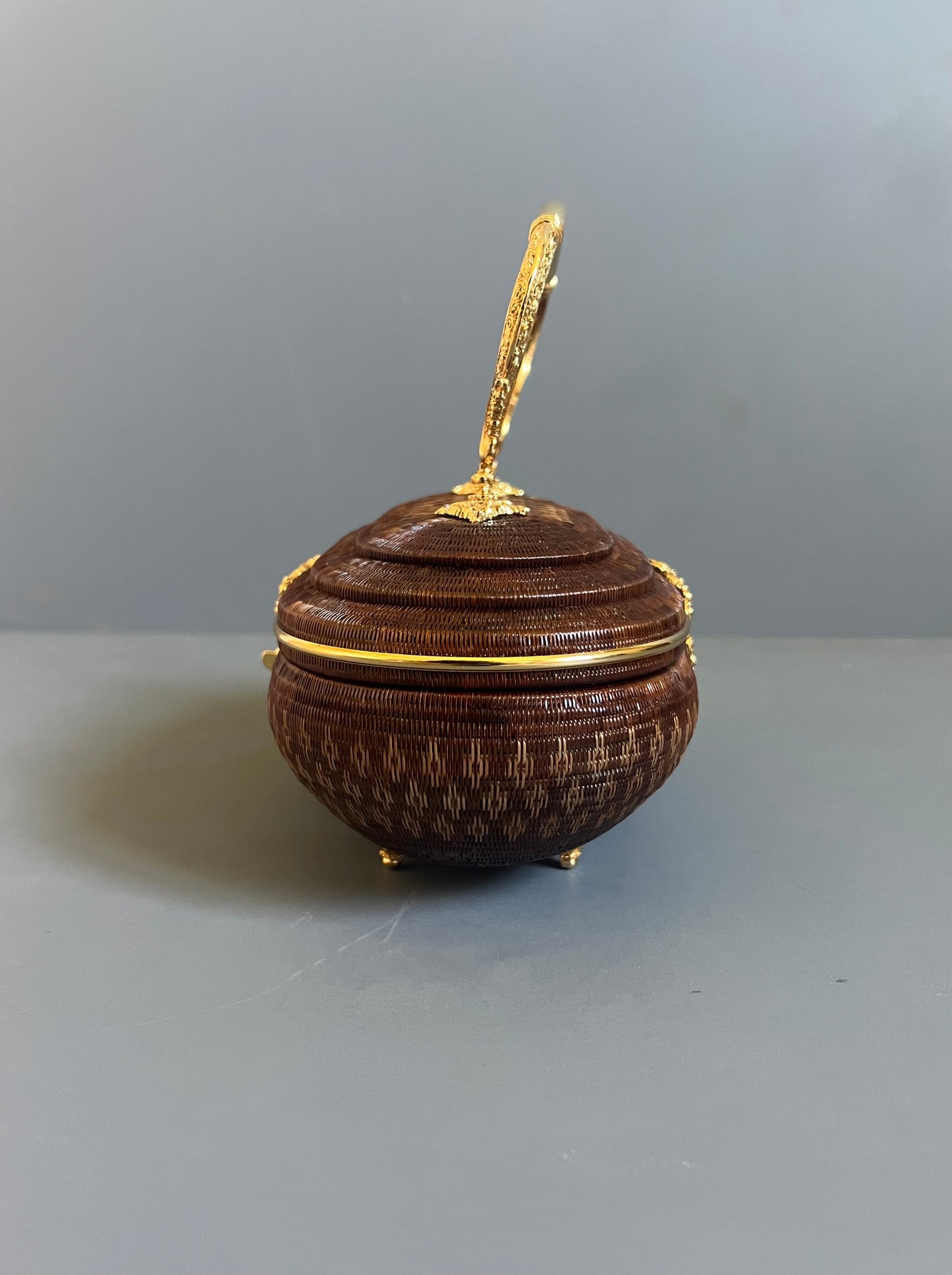 Soeru ヤーンリパオバッグ ハードタイプ 茶色 タイ伝統工芸