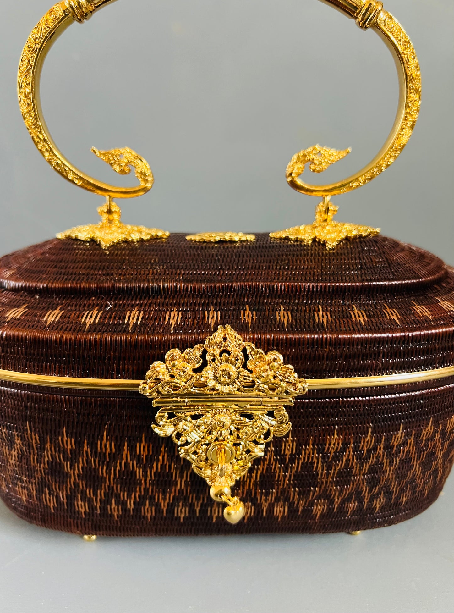 Soeru ヤーンリパオバッグGR2601｜ハードタイプ（ブラウン／タイ伝統工芸）