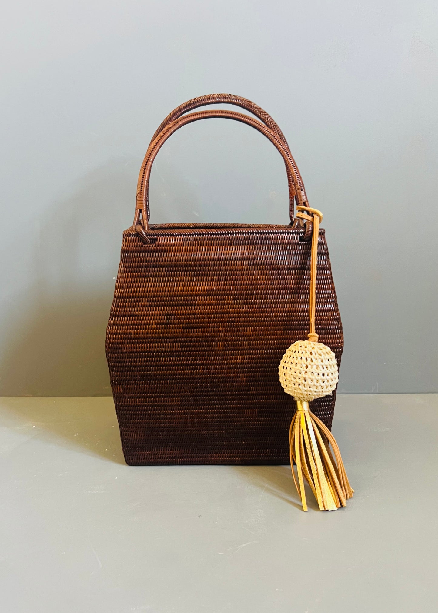 Soeru ヤーンリパオバッグCR2611｜ハードタイプ（ブラウン／タイ伝統工芸）