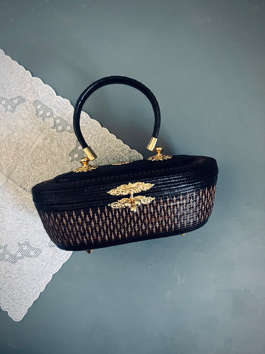 Soeru ヤーンリパオバッグCR2609｜ハードタイプ（ブラック／タイ伝統工芸）