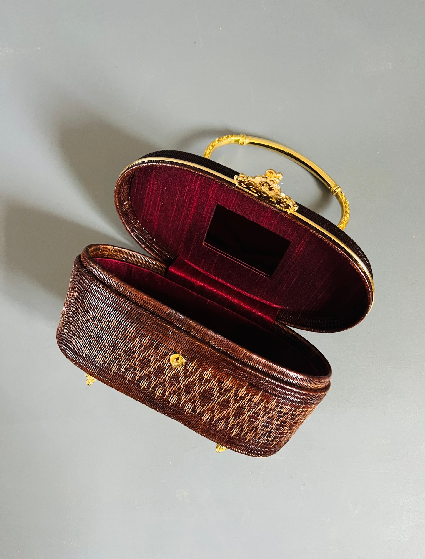 Soeru ヤーンリパオバッグGR2601｜ハードタイプ（ブラウン／タイ伝統工芸）