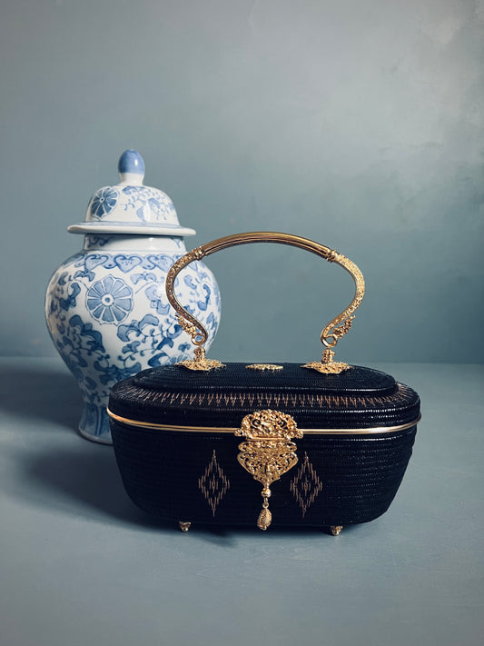 Soeru ヤーンリパオバッグGR2506｜ハードタイプ（ブラック／タイ伝統工芸）