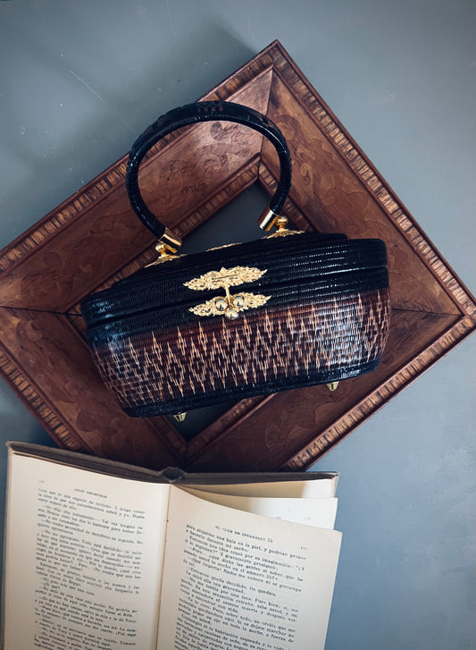 Soeru ヤーンリパオバッグCR2604｜ハードタイプ（ブラック／タイ伝統工芸）