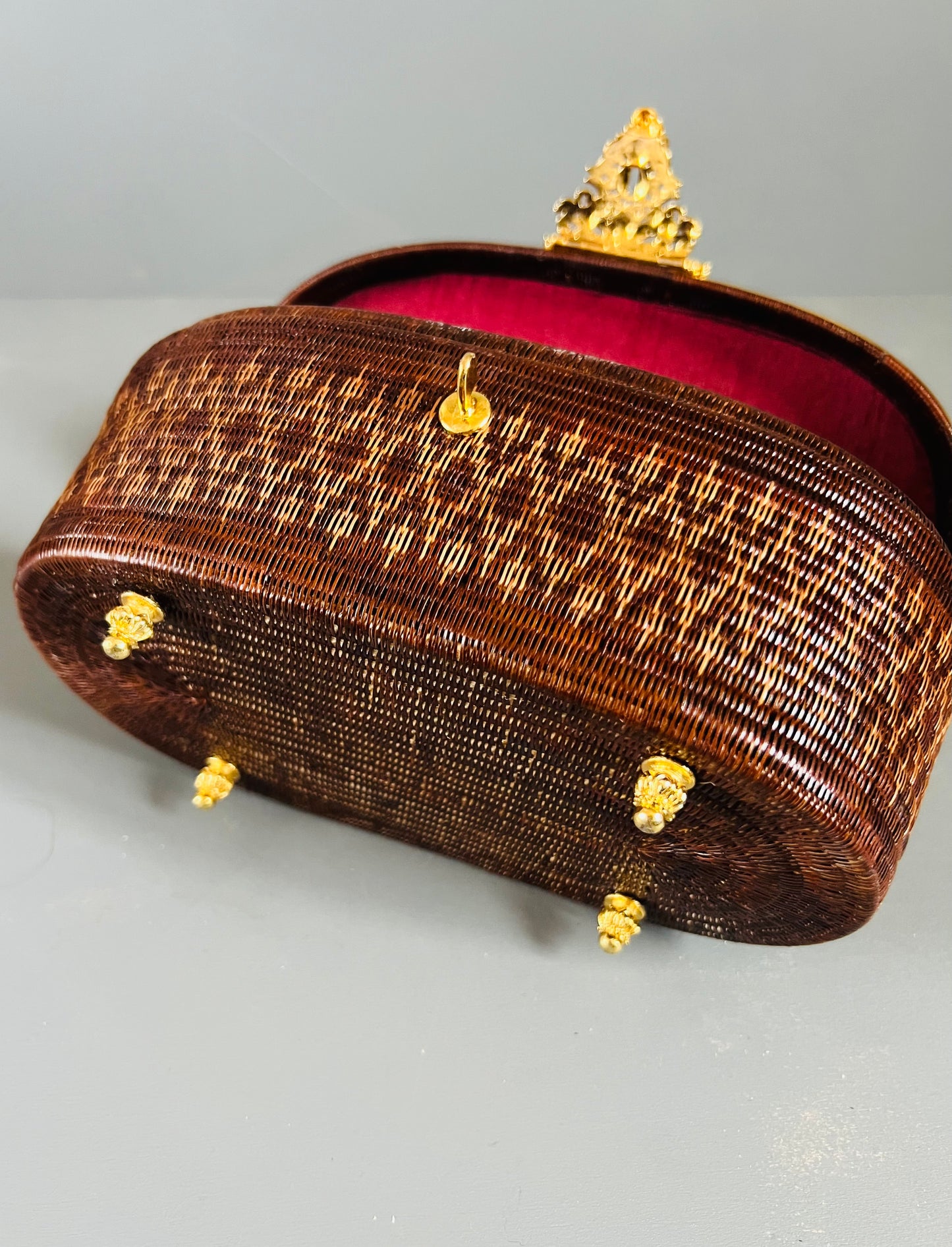 Soeru ヤーンリパオバッグGR2601｜ハードタイプ（ブラウン／タイ伝統工芸）