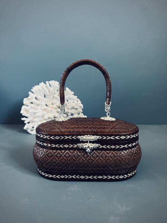 Soeru ヤーンリパオバッグCR2607｜ソフトタイプ（ブラウン／タイ伝統工芸）