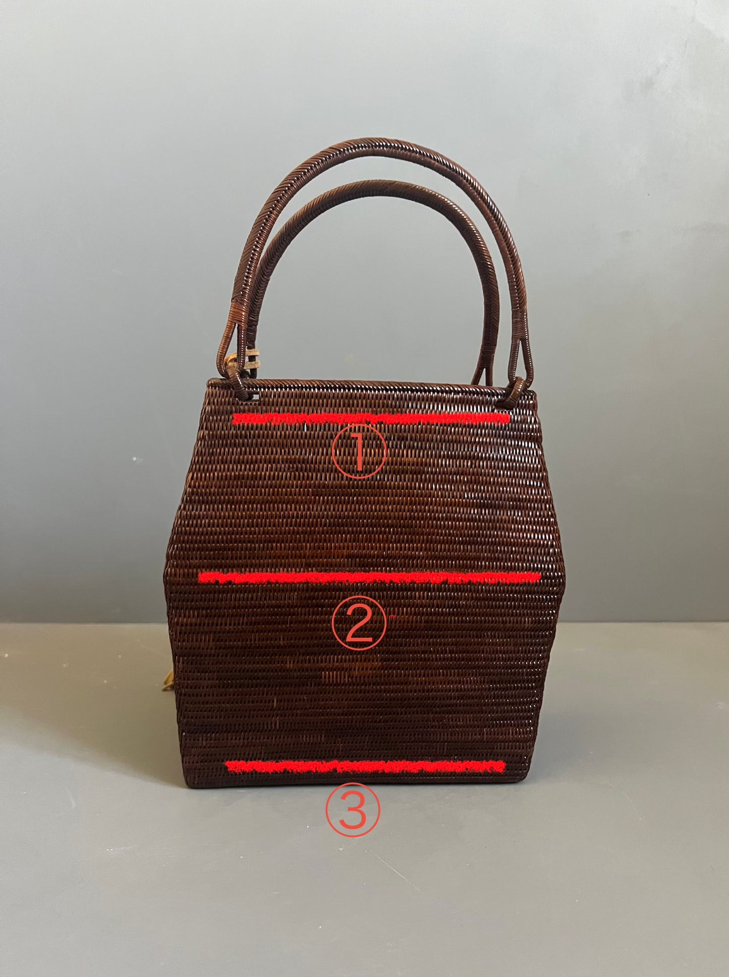 Soeru ヤーンリパオバッグCR2611｜ハードタイプ（ブラウン／タイ伝統工芸）